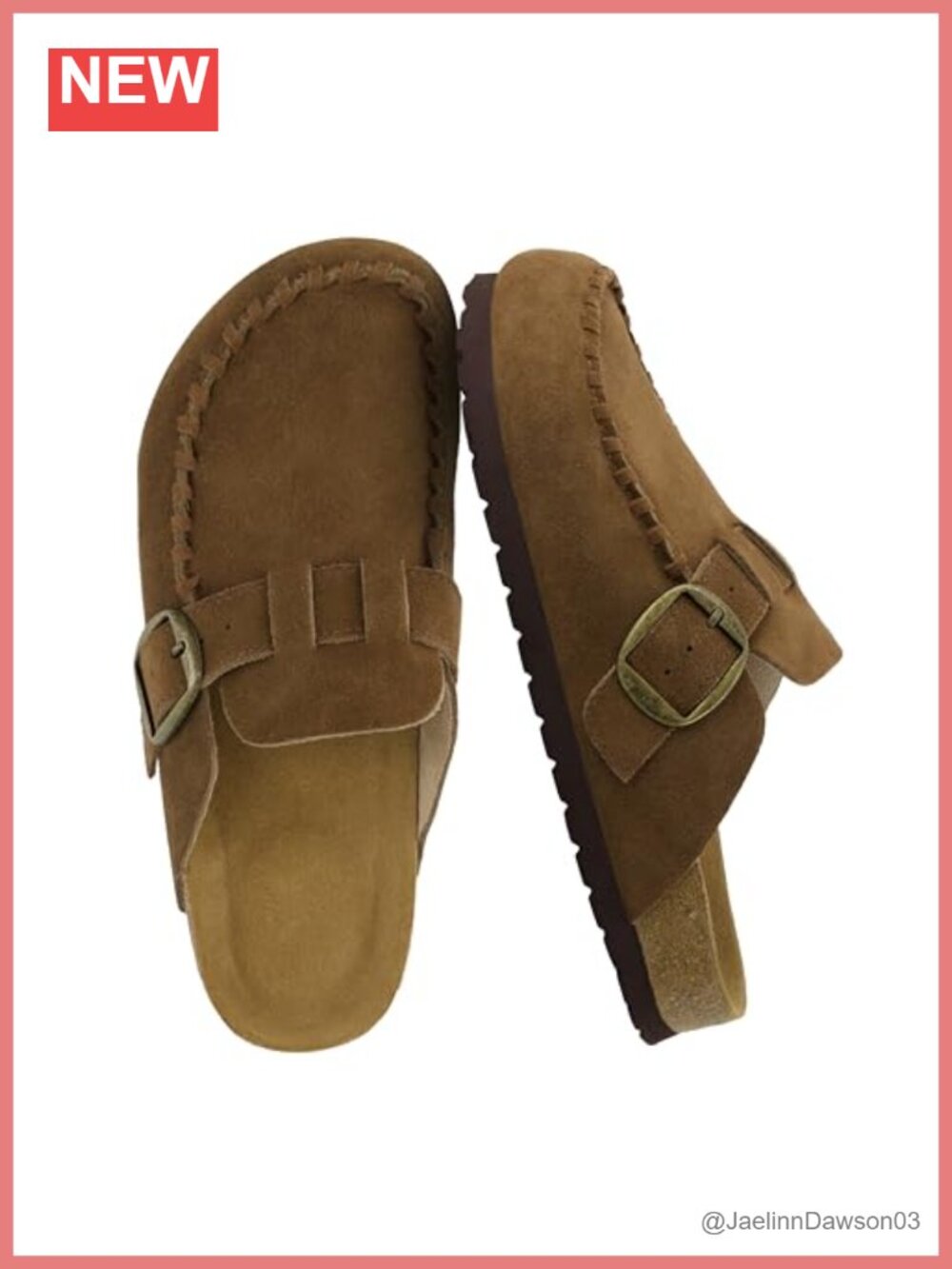 Genuine Suede Moc Toe Clogs for Women with Adjustable Buckle – Cushioned Slip